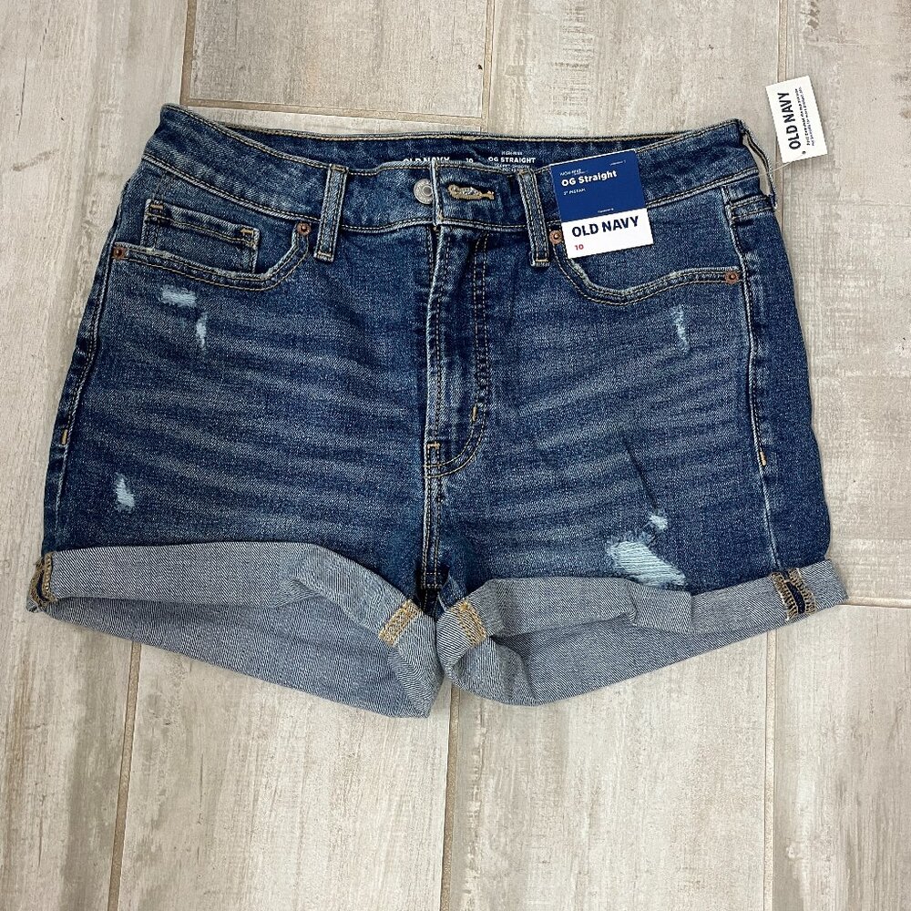 Old Navy Denim High-Waisted OG Straight Jean Shorts -- 3" inseam - Size 10